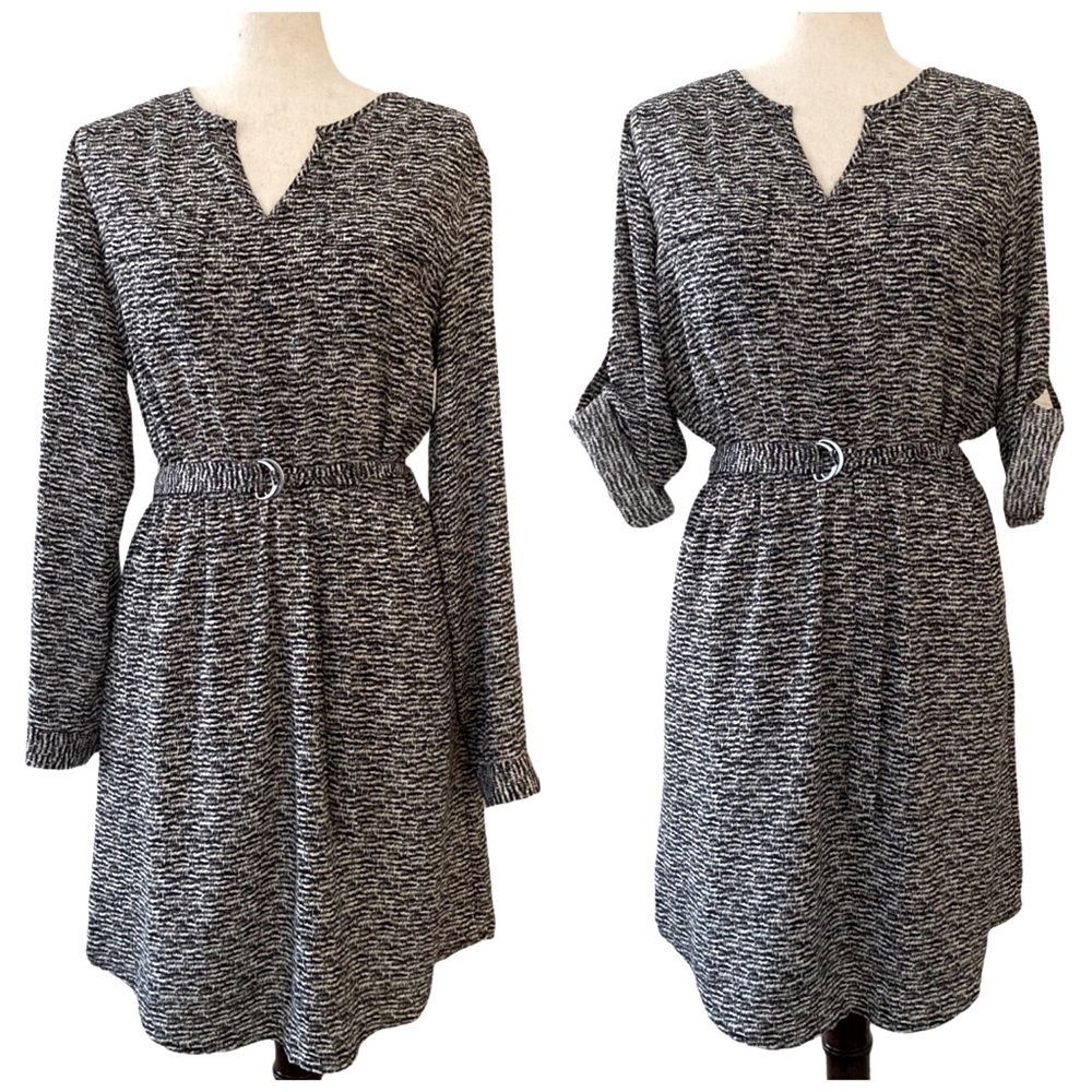 MERONA Roll-Up Sleeve Belted Shirt Dress - M